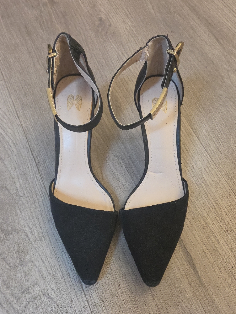 Victoria's Secret Black Pointed-Toe Ankle Strap Heels